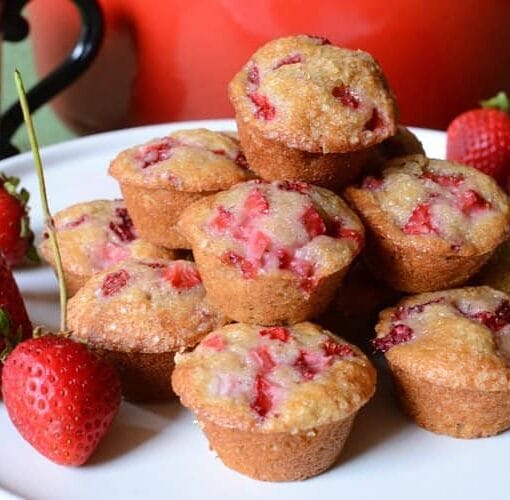 muffins de fresas y plátanos receta